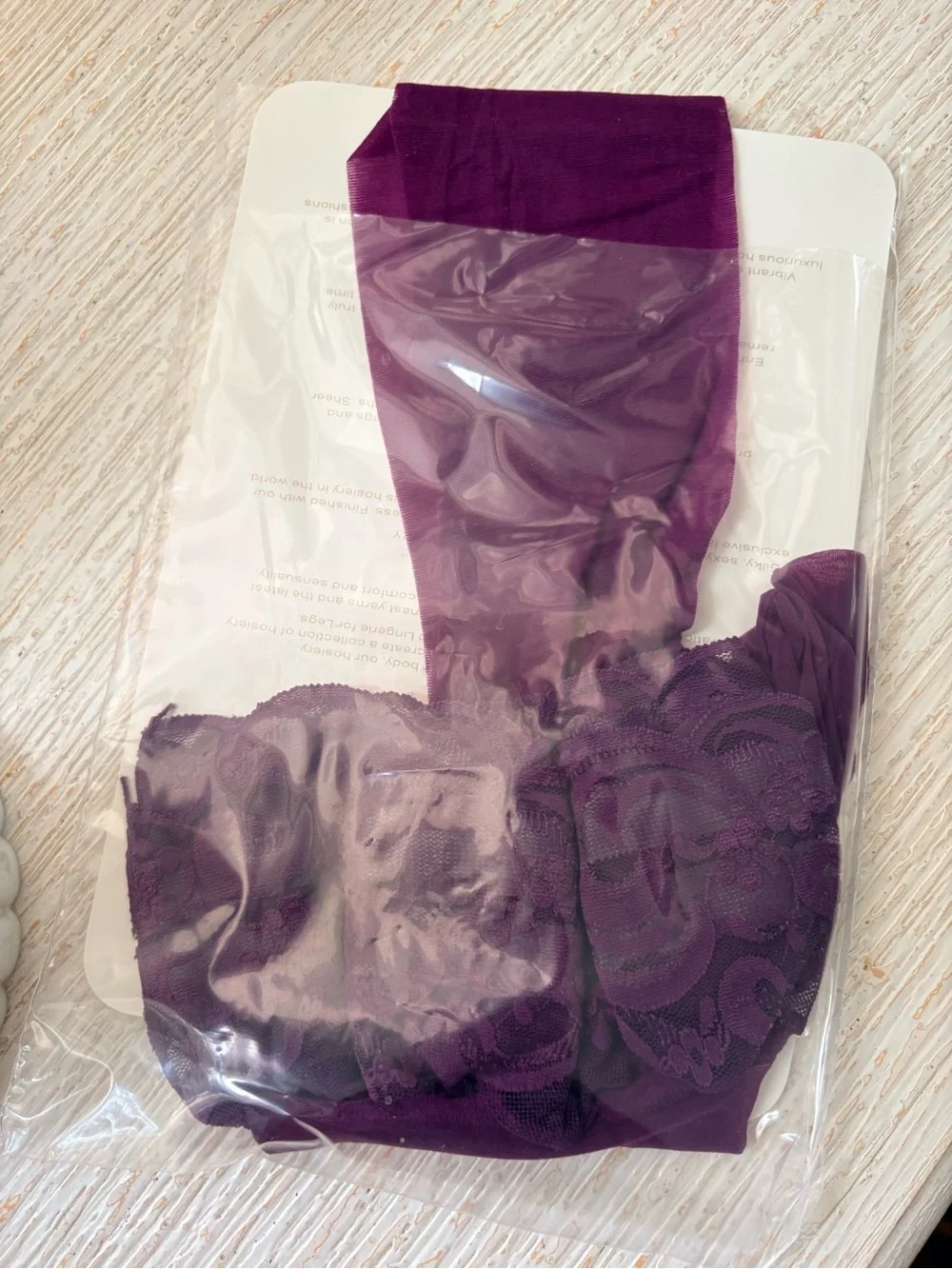 NEW Victoria’s Secret Glamour Sheers Lace Top Cabernet Thigh Highs Size S